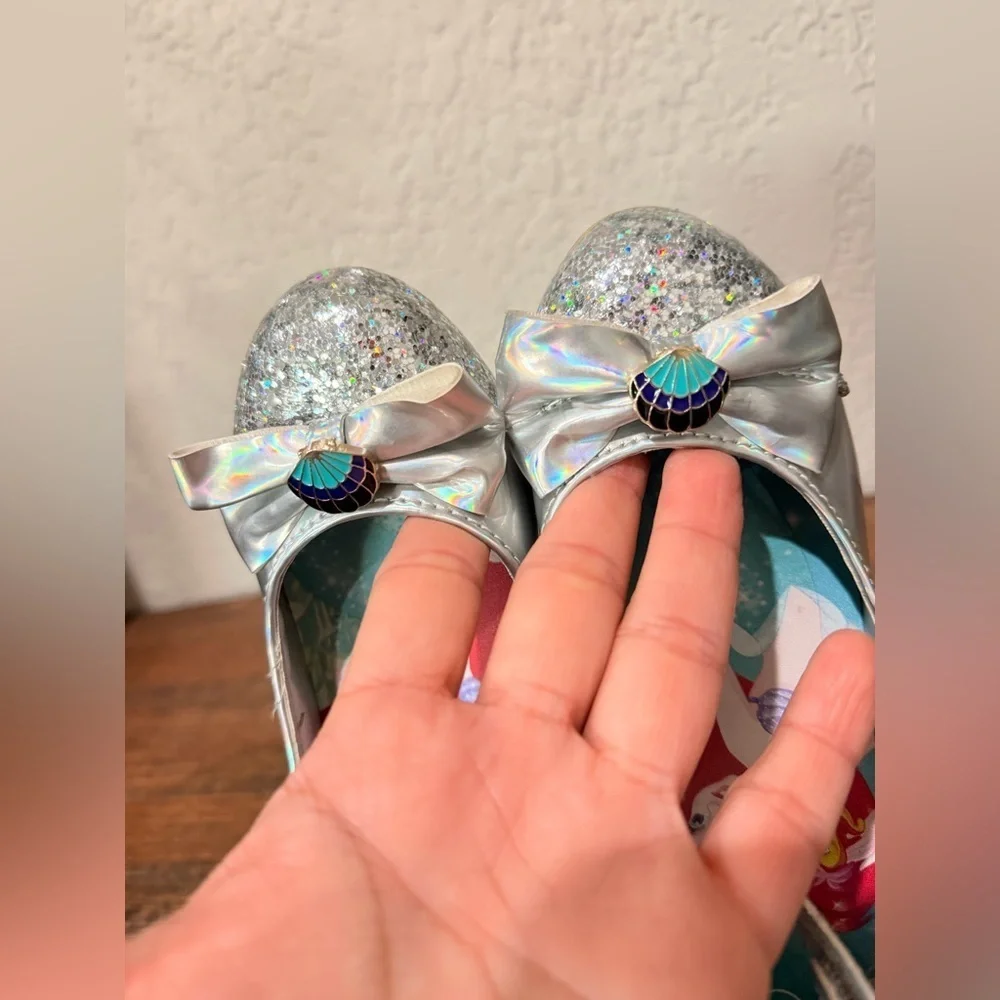 Disney Little Mermaid sz 12 Toddler Princess Ballet heeled Shoes silver girl
